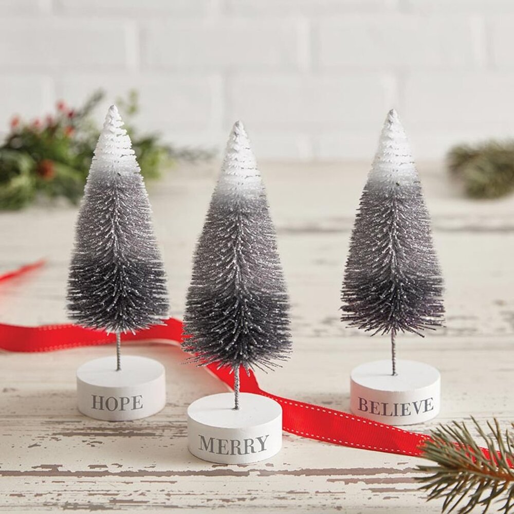 Face to Face Bottle Brush Tree Set - Winter Wonderland/NIB
